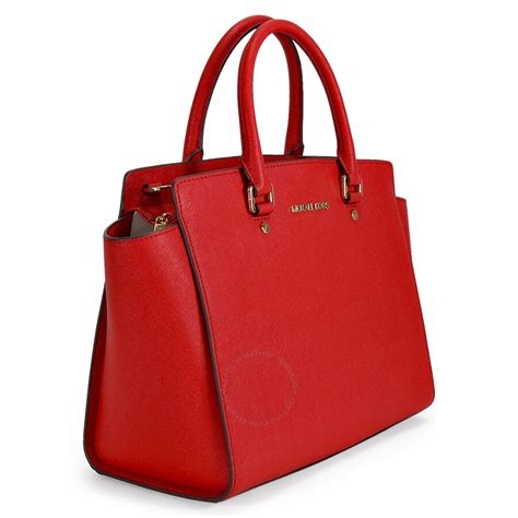 michael kors medium selma satchel red|selma saffiano leather medium satchel.